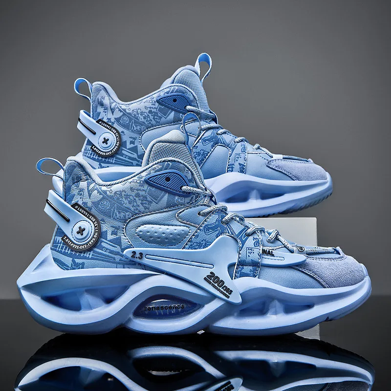 Adit Customized 2022 Men Casual Shoes Non-slip Flying Woven Sneakers Breathable Lace-up Basketball Style Shoes