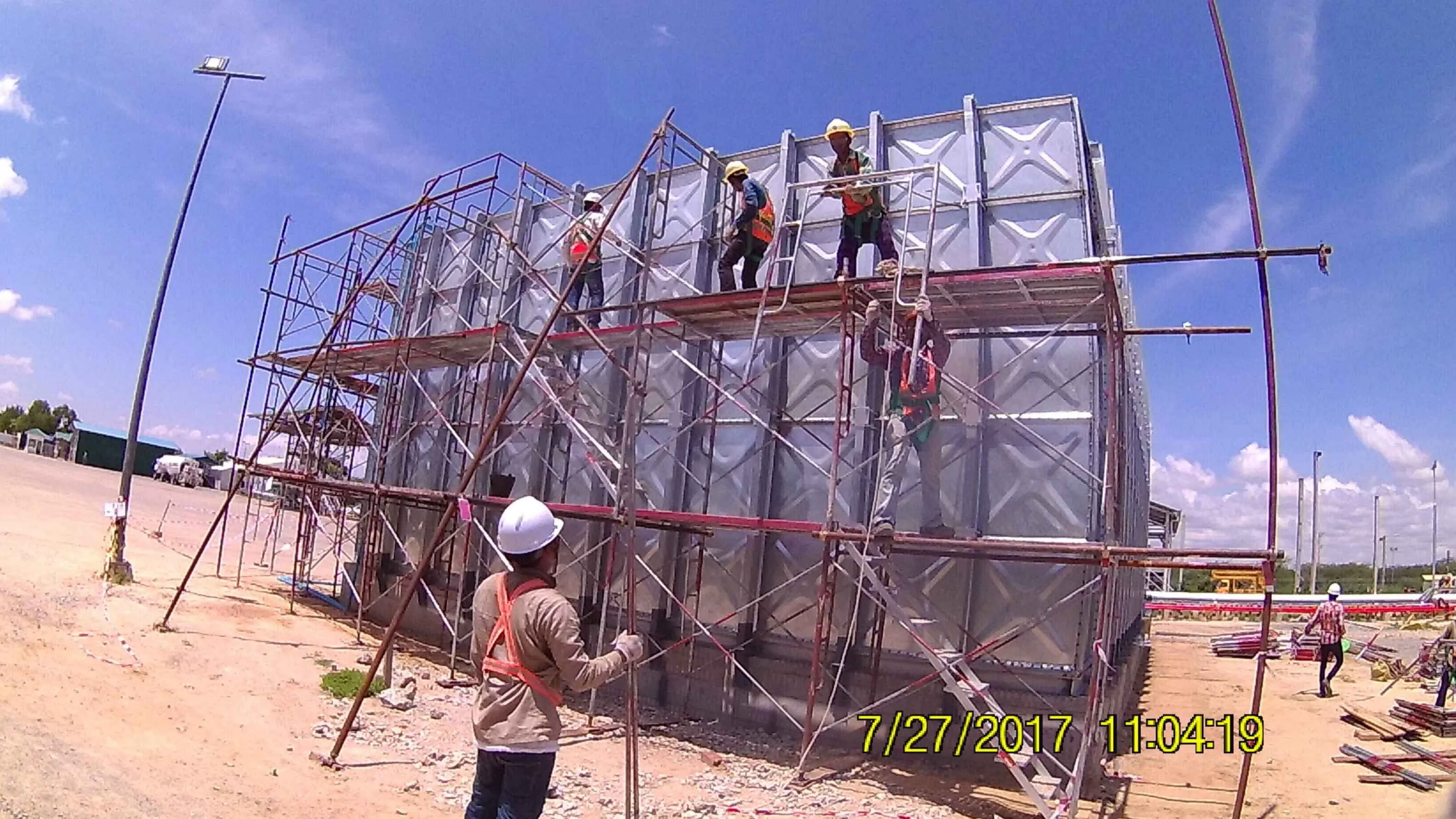 Firefighting galvanized iron sheet water storage tanks for fire sprinkler system, hydrant