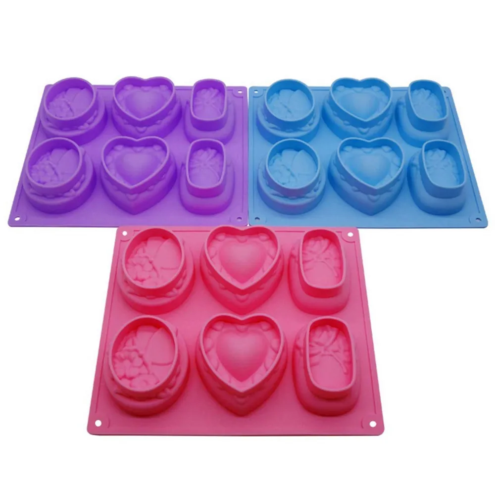Cake Concrete Mold Chocolate Making Soap Ice Cream Rubber Mould 6 Cavities Silicone Cake Tools 3~5days Silicon Cake Mold Moulds