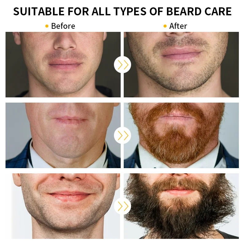 Hot Sales Organic Men Hemp Beard Oil Customized Low MOQ Balm Comb Brush Best Beard Growth Oil Kit