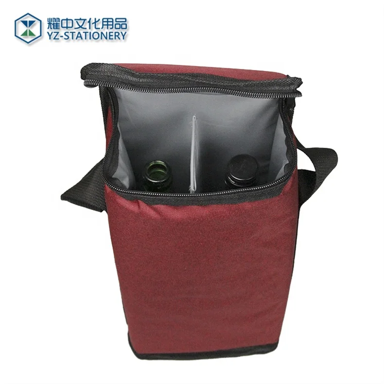
High quality thermos for wine neoprene double wine bottle carrying cooler bag 