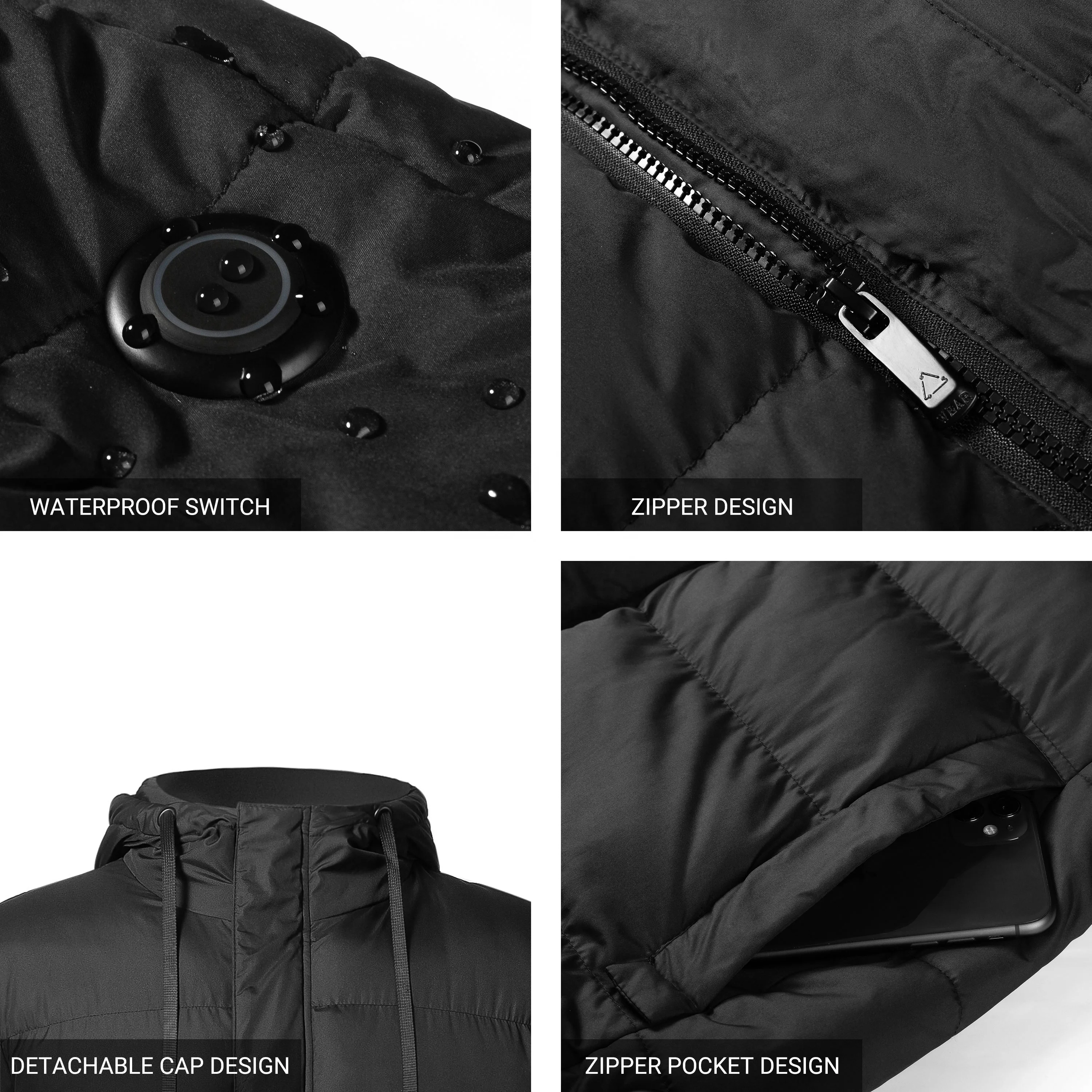 Factory ODM/OEM Custom Logo Heated Down Jacket Electric Jacket Battery Heated Jacket for Men Women