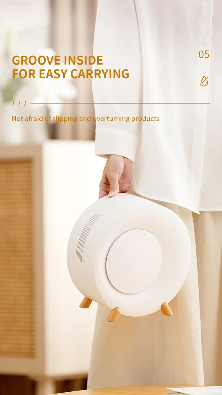 Unique Textured round design 1L dehumidifier home mute smart dehumidification moisture absorption device drying room dormitory