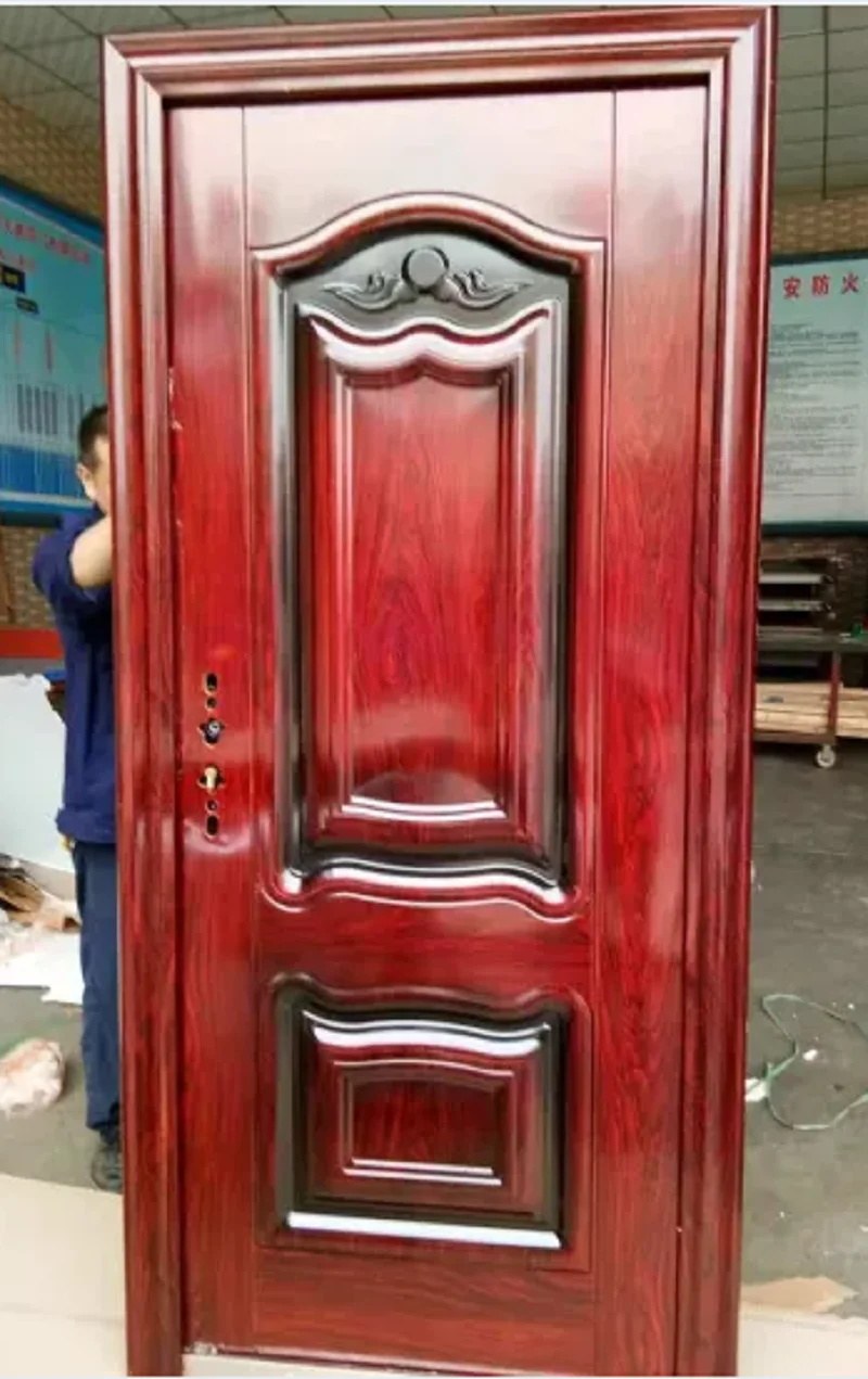 Low price new products bamboo doors Professional Luxury Hurricane proof single wood door for wooden house