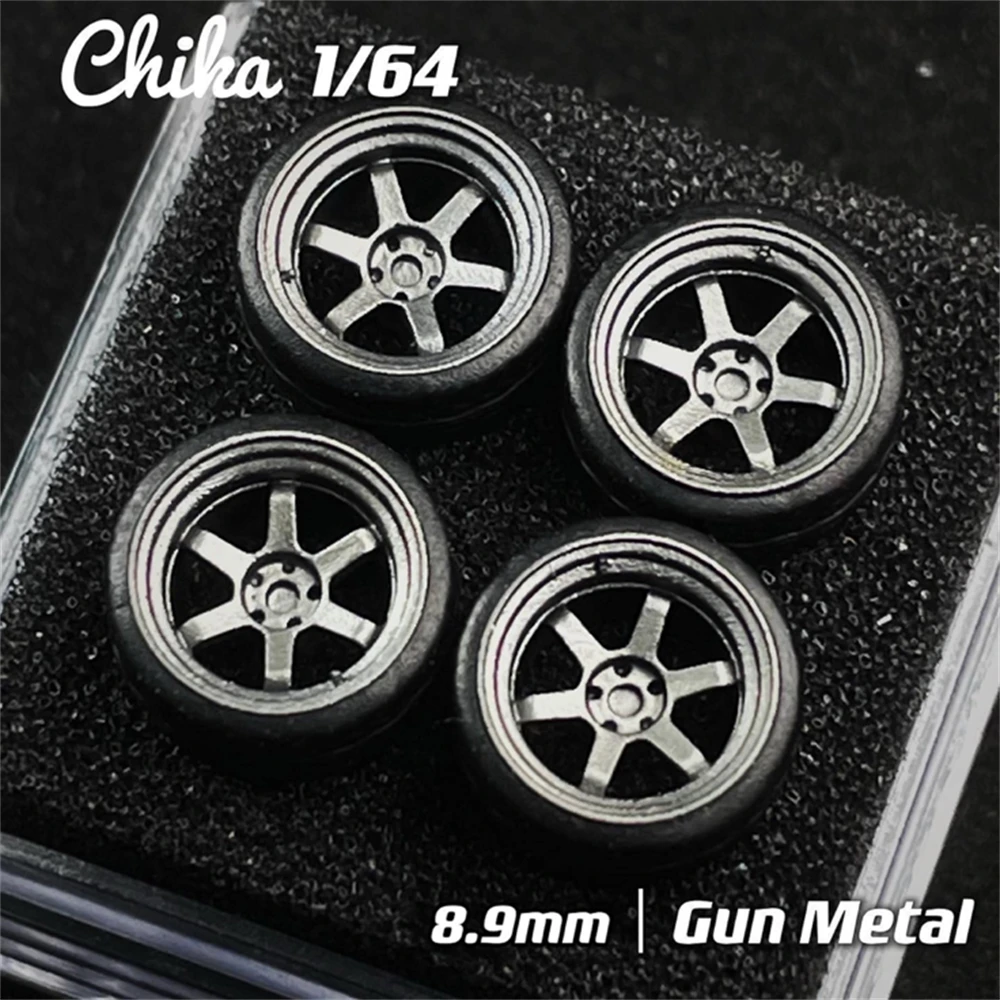 4 шт. (1 комплект) 1/64 колеса Chika/ Nabes 8 9 мм 7 шины обода BBS LM VSXX RS TE37 Watanaba для 1:64 HW Tomy Mini GT легкосплавный автомобиль
