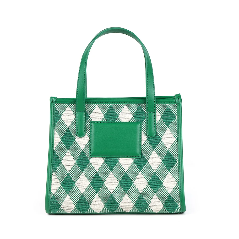 Factory wholesale 2022 young lady leather handbag women popular design plaid handbags