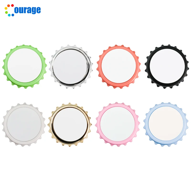 Custom printing plastic bottle opener fridge magnet sublimation blank with aluminum sheet