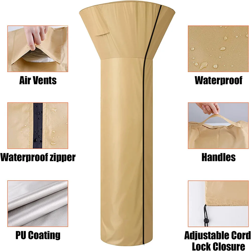 Outdoor Standup Patio Heater Cover Outside Garden Heater Cover  Heavy duty