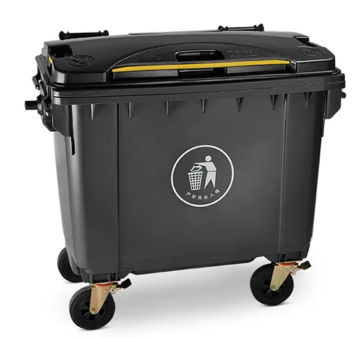 heavy duty industrial plastic bins with lid with wheels and 660 L containers plastic dustbin 600litres