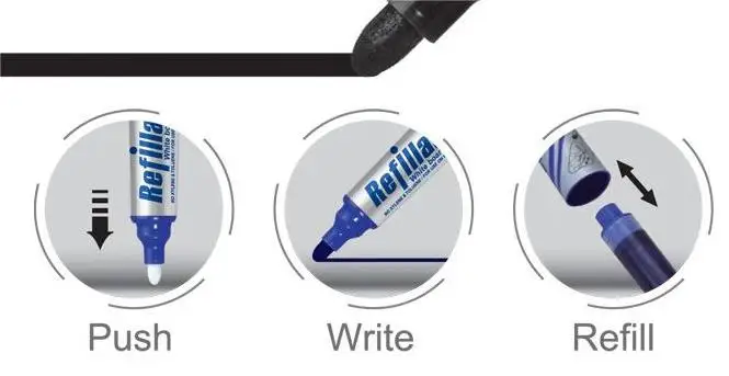 Whiteboard pen 4 colors can change ink bag core multi-color using red, blue, green and black