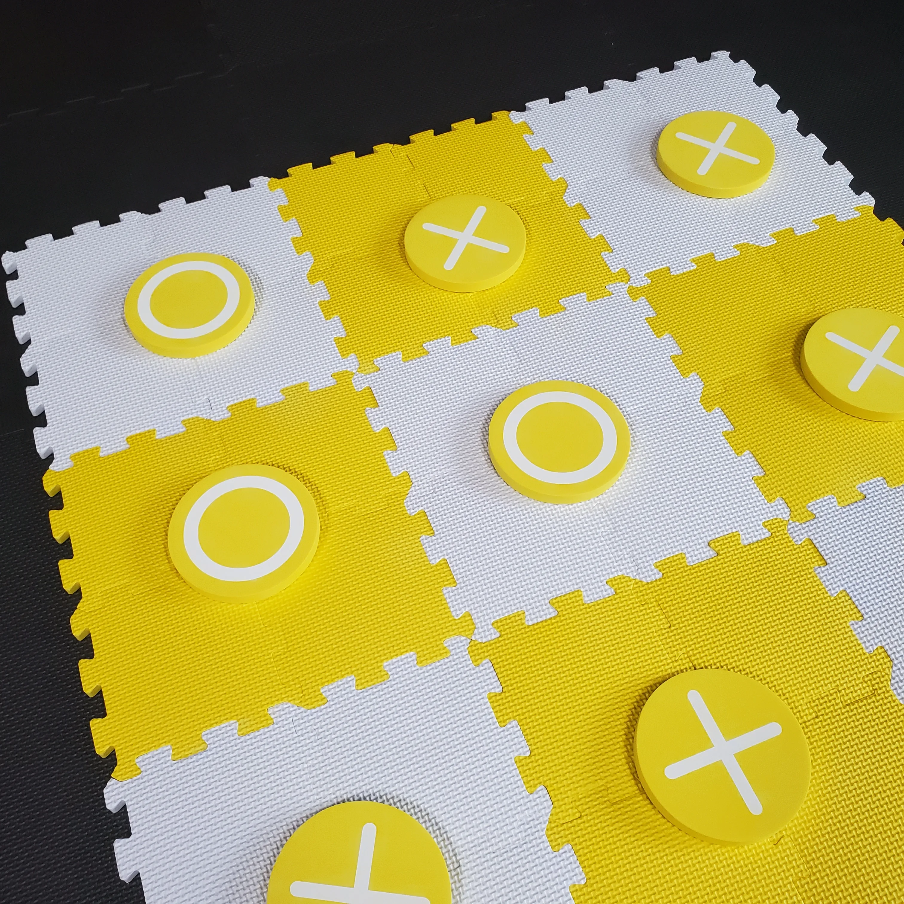 2 in 1 Reversible Giant Checkers and Tic Tac Toe Game 4ft x 4ft 100% High Density EVA Foam Mat Extra Large Jumbo Checkerboard