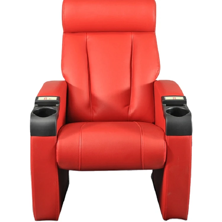 modern custom leather movie theater seat cinema chair Comfortable Sofa with cup holder