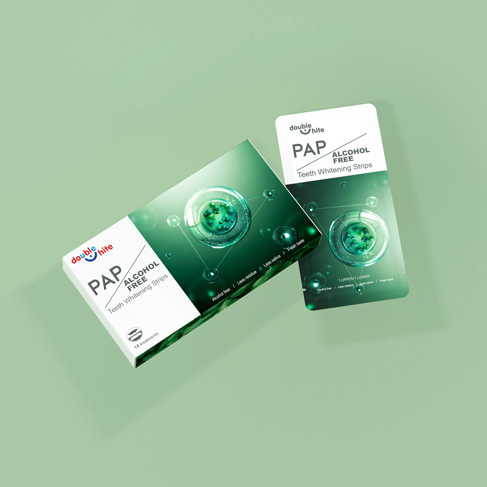 Bright PAP alcohol-free teeth whitening strips wholesale with mint flavour  private label