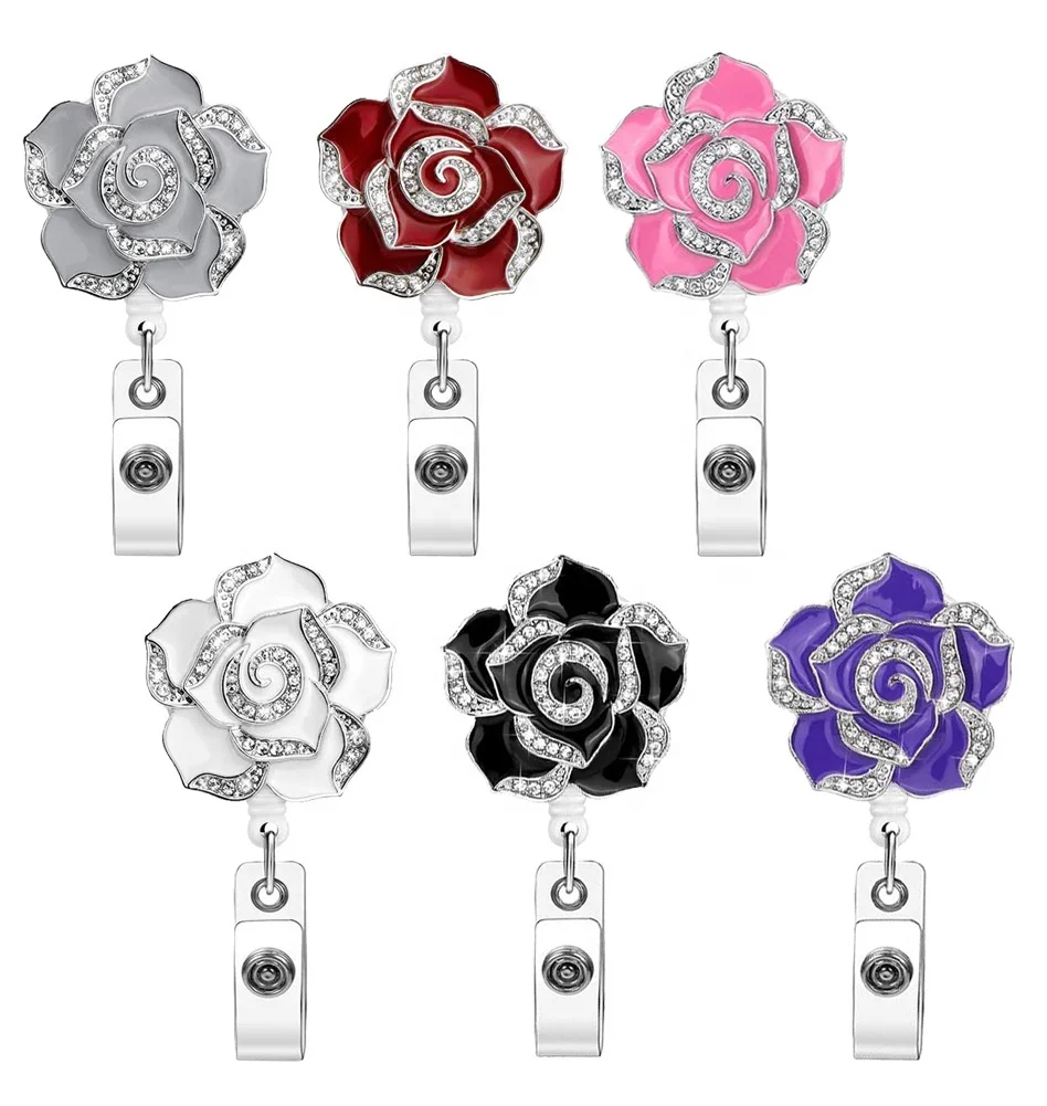 Medical Bling Retractable Badge Holder Pull Reel Badge Reel Alligator Clip