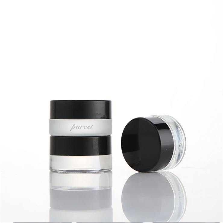 3g/5g cosmetics sample matte clear glass jars for cosmetic containers and packaging with lid