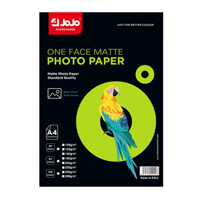 JOJO Customized 180g Matte Inkjet Printing Photo Paper For Inkjet Printer