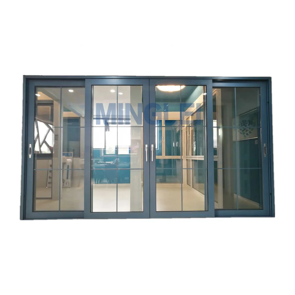 Minglei high quality aluminum lift and sliding 3 pane glass door