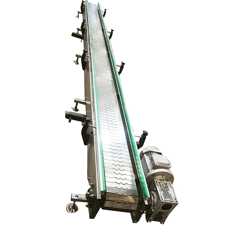Customize 304 stainless steel/plastic Chain plate Conveyor for Bottled beer/juice transportation