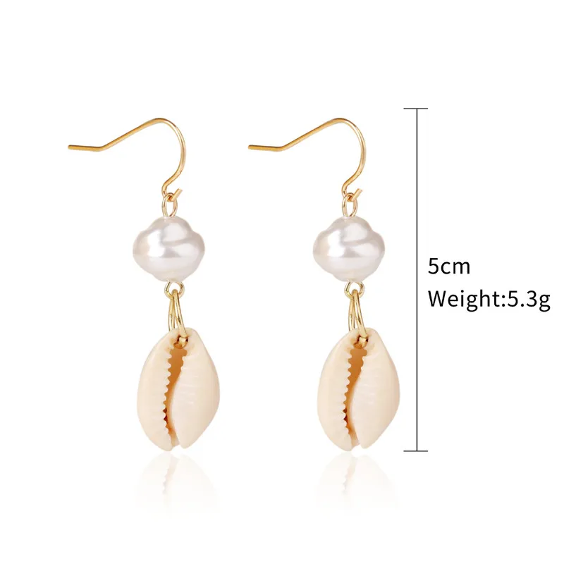 Hot sale women earring white sea shell earring bohemia style abalone shell earring