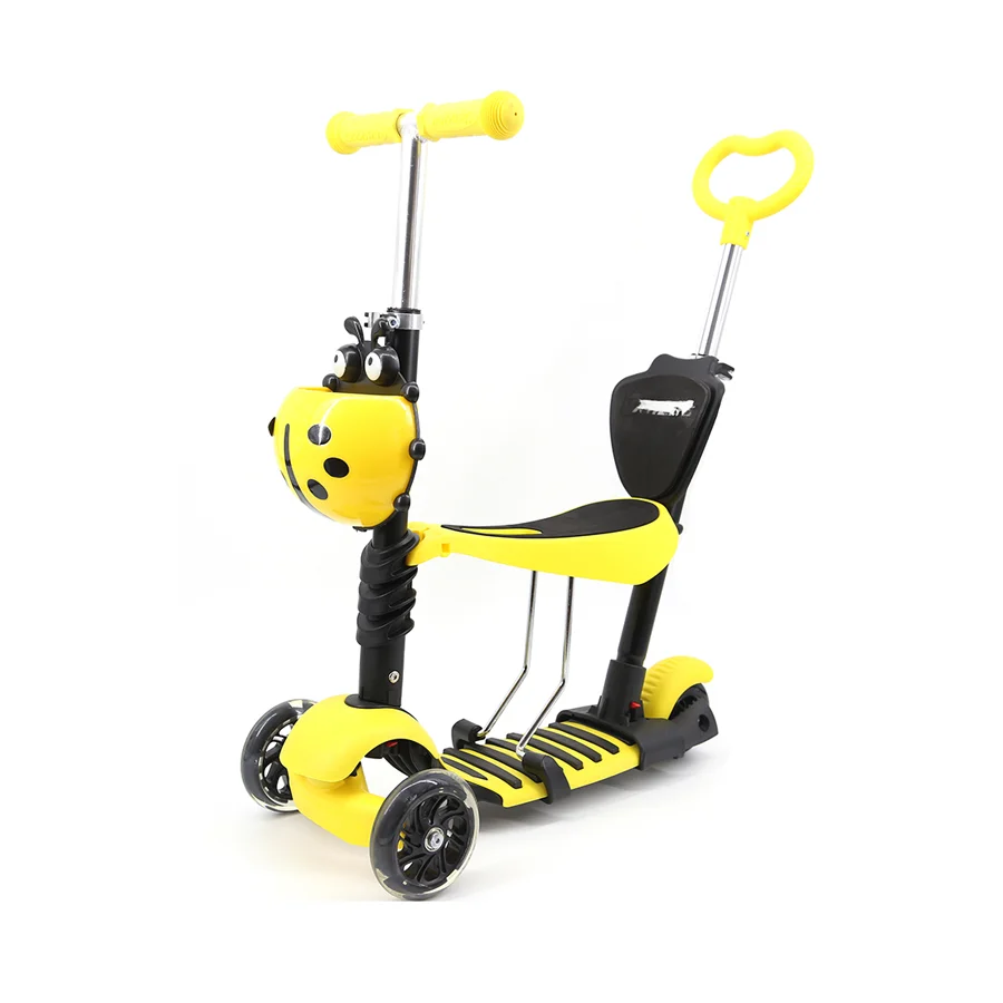 Chinese Factory Directly scooter for Children/new product 3 wheel flashing wheel 5 in 1 ant car kids scooter