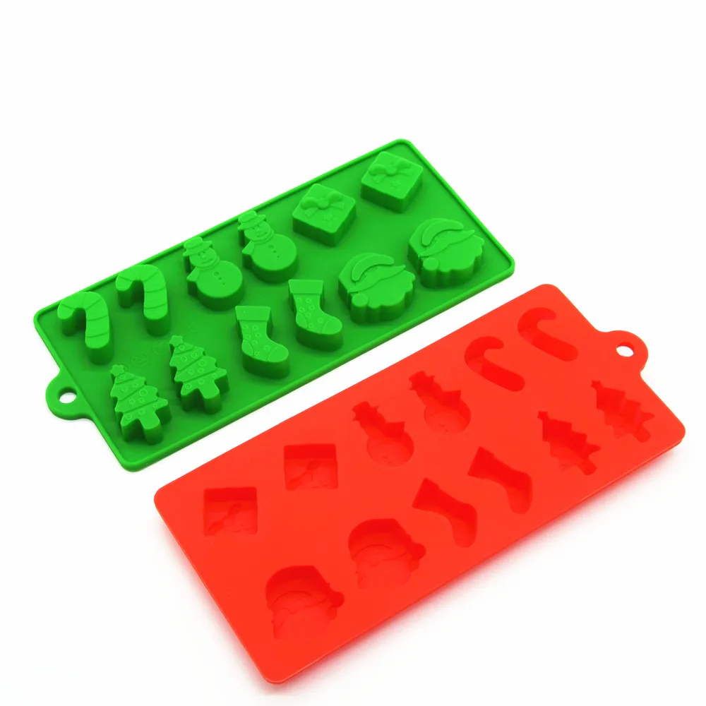 Homesun BHD Customize Nonstick Flexible Hard 3D Christmas Leaf Jello Gummy Candy Bar Silicone Chocolate Mold