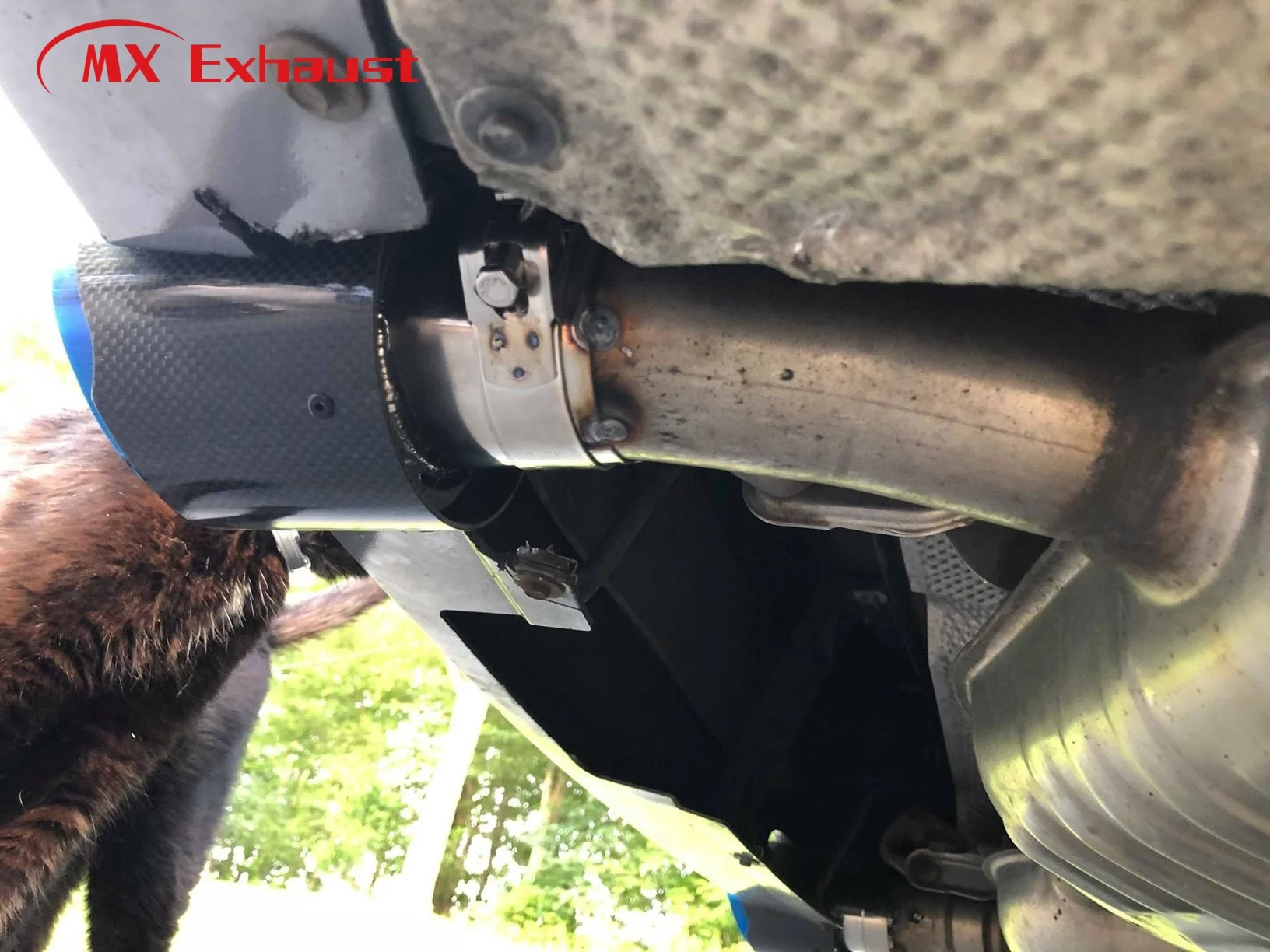 UniversalExhaust Tips Muffler Tip Customized Logo Straight Pipe Glossy Black Carbon Fiber