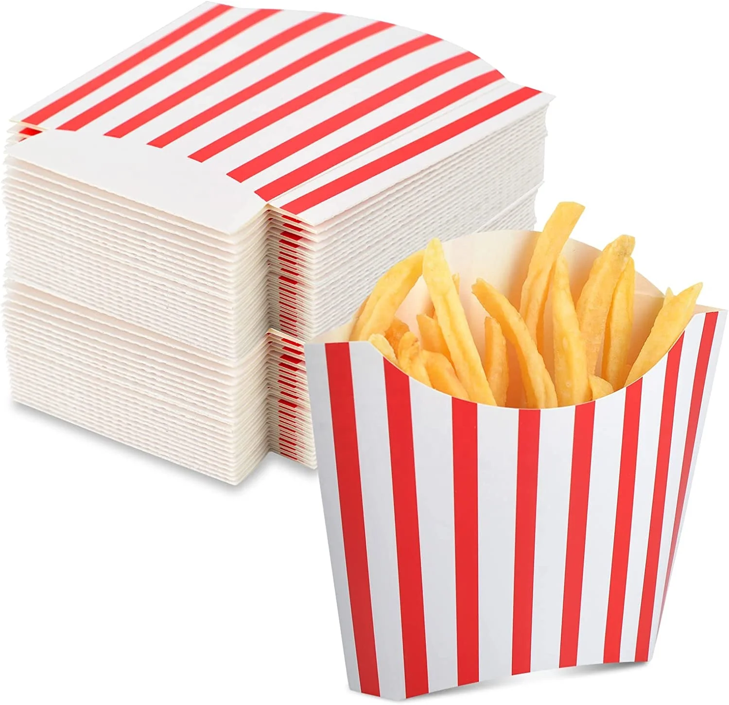 Disposable take out fast food paper container box, takeaway chicken wing box, custom french fries fast food packaging burger box