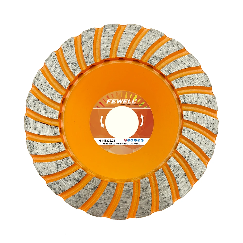 Серебряная пайка 4 5 дюймов 115*5*22 23 мм турбо алмазная шлифовальная чашка диск для бетона
