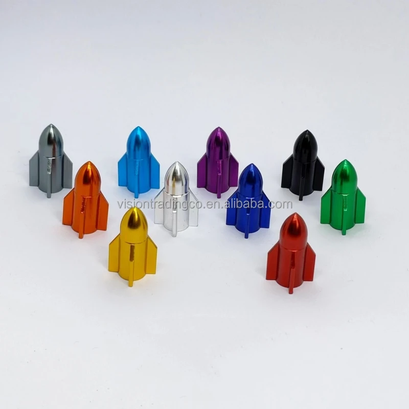 Colorful Rocket valve stem caps Universal tire valve wheel valve caps for car motorcycle Bike and Bicycle