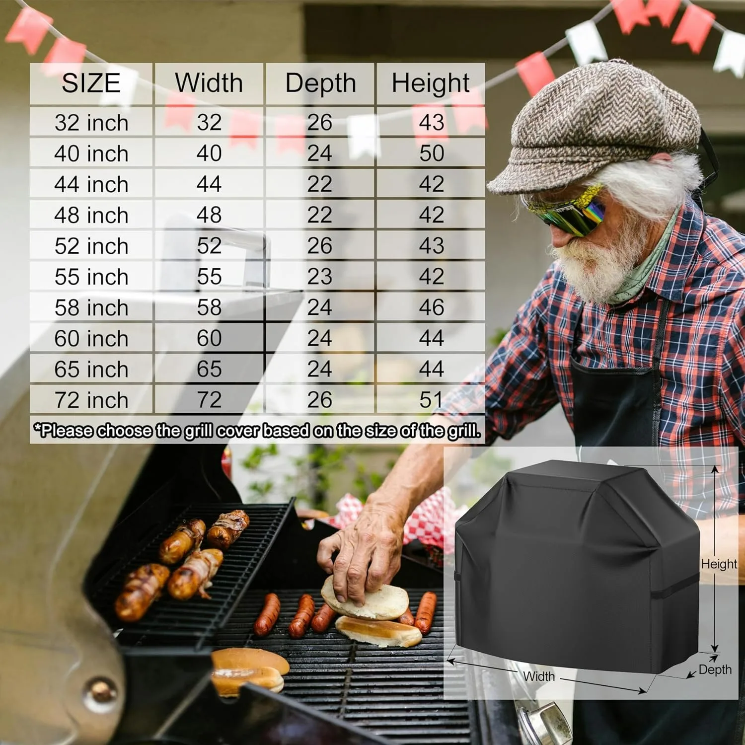 Factory Outdoor Garden BBQ Barbecue Grill Cover UV Protection  Waterproof Dust-proof Windproof 10000 PA 210/420D/600D Oxford