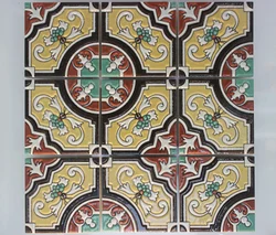 China Wholesale Yellow And Red Porcelain Flower Pattern Ceramic Tile