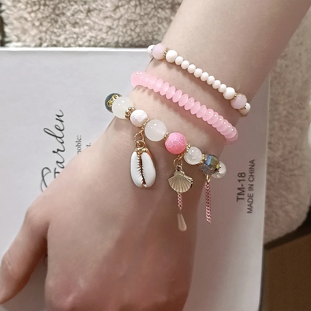 2025 Fashion Glass Shell Bracelet Beaded Bracelets Bohemian Bracelet For Women Girls
