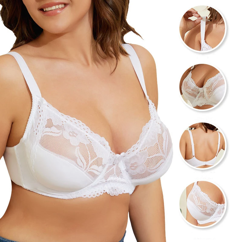 Wholesale Women Seamless Underwire Push Up breathable large breast thin cup e cup bra size lace lady plus size bra