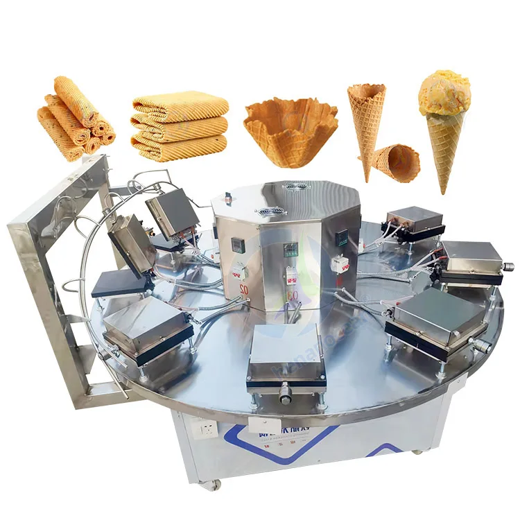 Professional Pizza Moulding Automatic Egg Roll Wafer Cup Stick Ice Cream Sugar Cone Gas Maker Make Machine