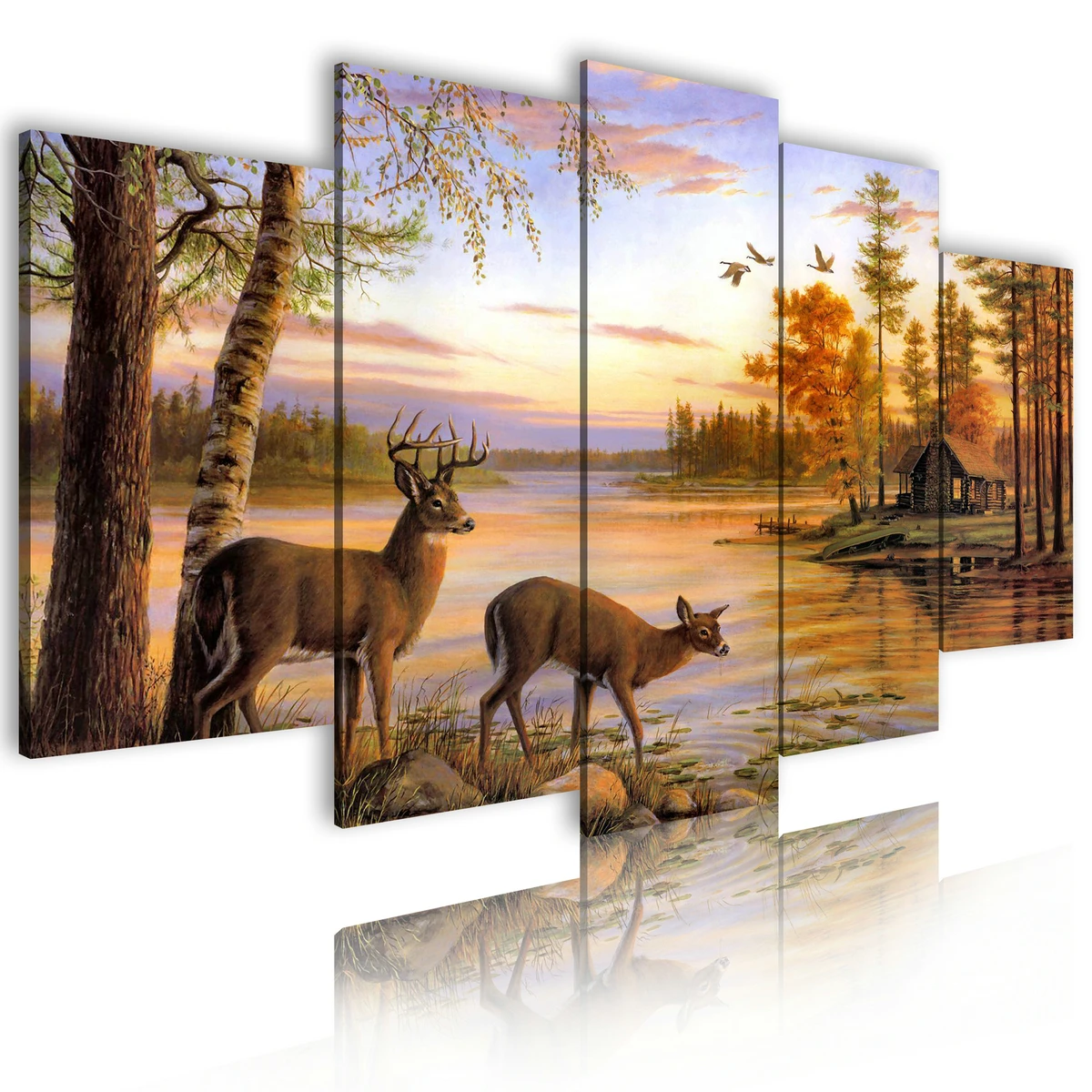 Wall Decor  African Art Canvas Modern Abstract Painting Tree Landscape Custom Print European Home Decor 5 Panel Painting