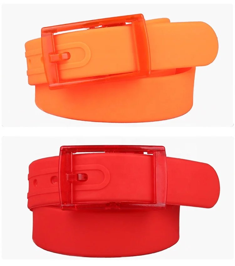 Candy Color Silicon Waist Belts for Women Men Plastic Buckle Unisex Waistband for Jeans Pants