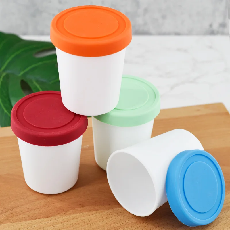 Different size ice cream container tub with lid ice cream plastic cup for home