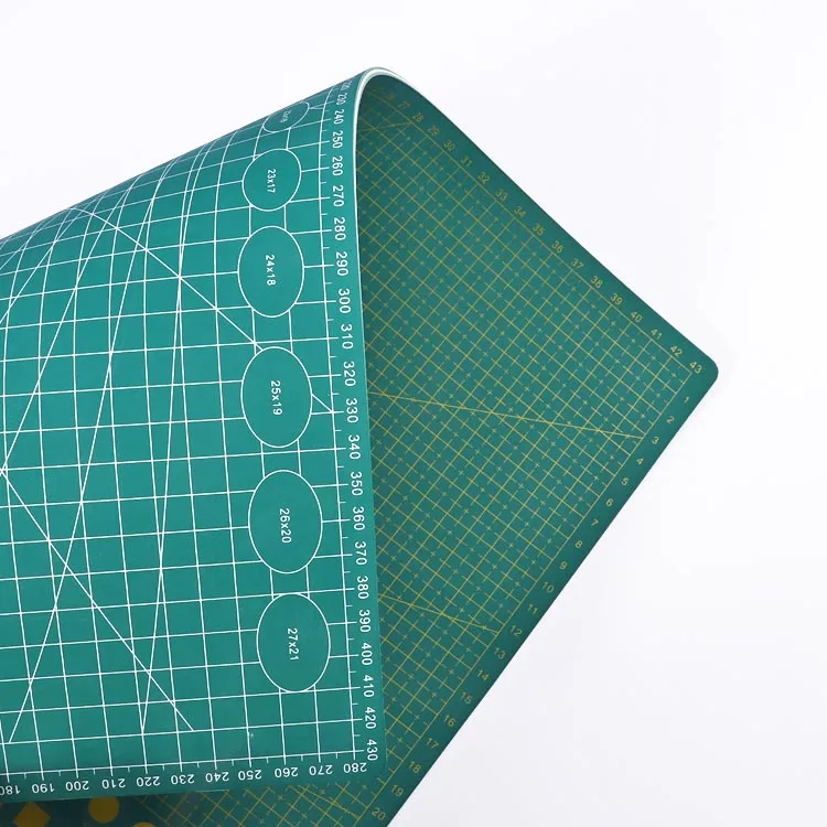 Foska Double Side Printed Centimeters and Millimeters Gridlines & Angles Non Slip Fabric A1 A2 A3 A4 Cutting Board for Crafts