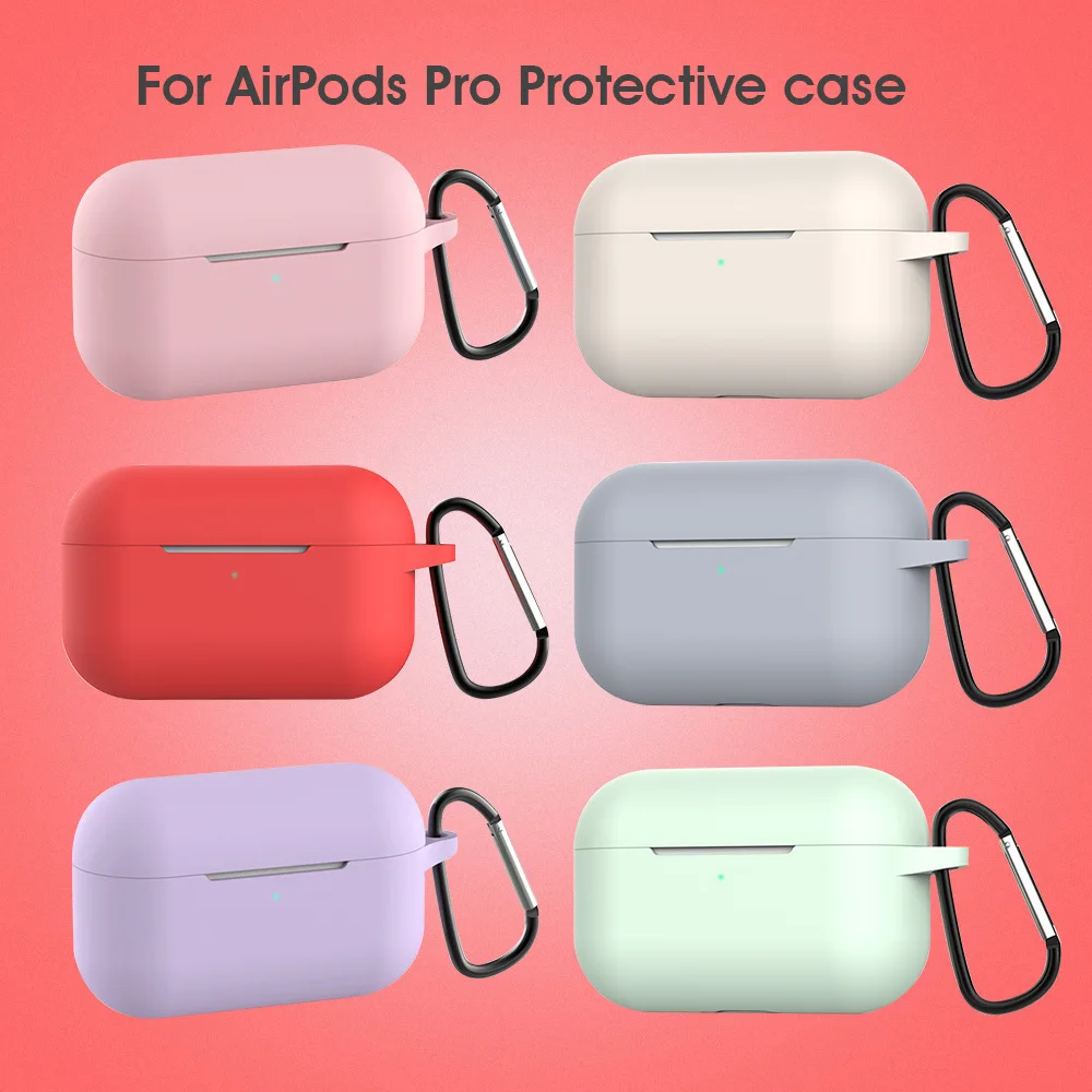 Силиконовый защитный чехол с кольцом для ключей для Airpods Pro