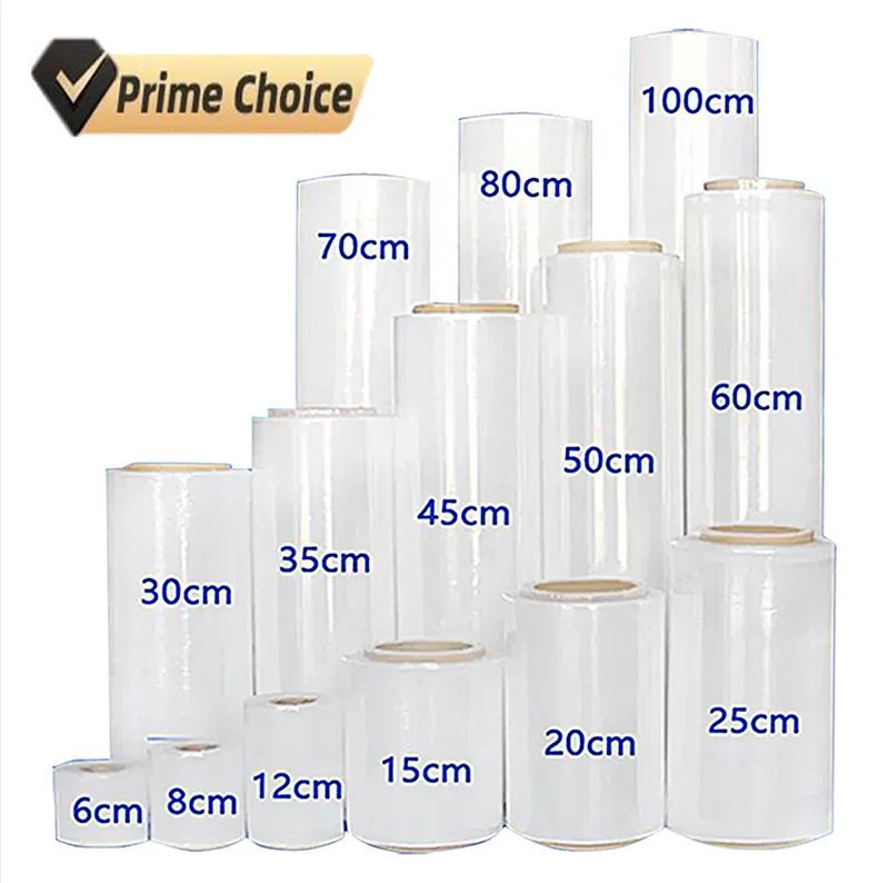 Chinese factory 23 mic PE LLDPE Transparent Film shrink wrapping jumbo roll 500mm