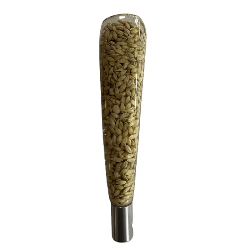 Transparent resin plant seed barley tap handle for draft beer kegerator custom malt beer tap handle