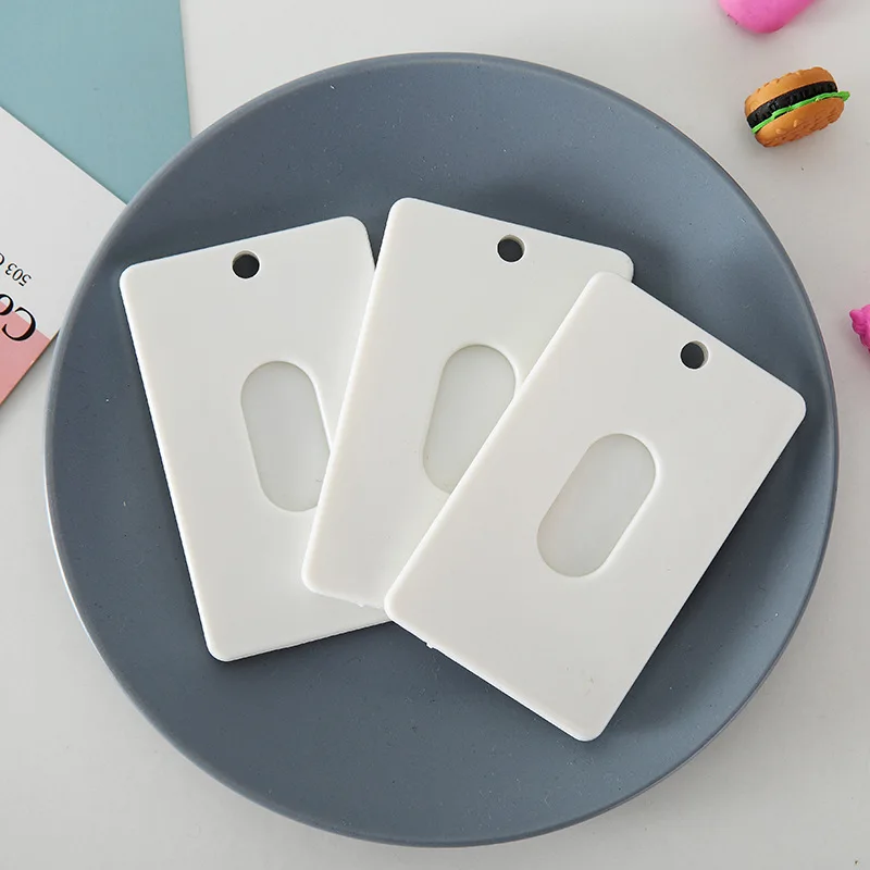 Blank ABS round hole plastic card sleeve can be diy printed