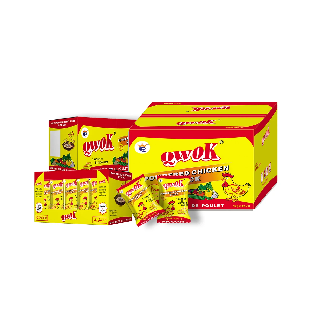 Powdered chicken stock 17g/sachet bouillon de poulet soup seasoning powder good taste cooking