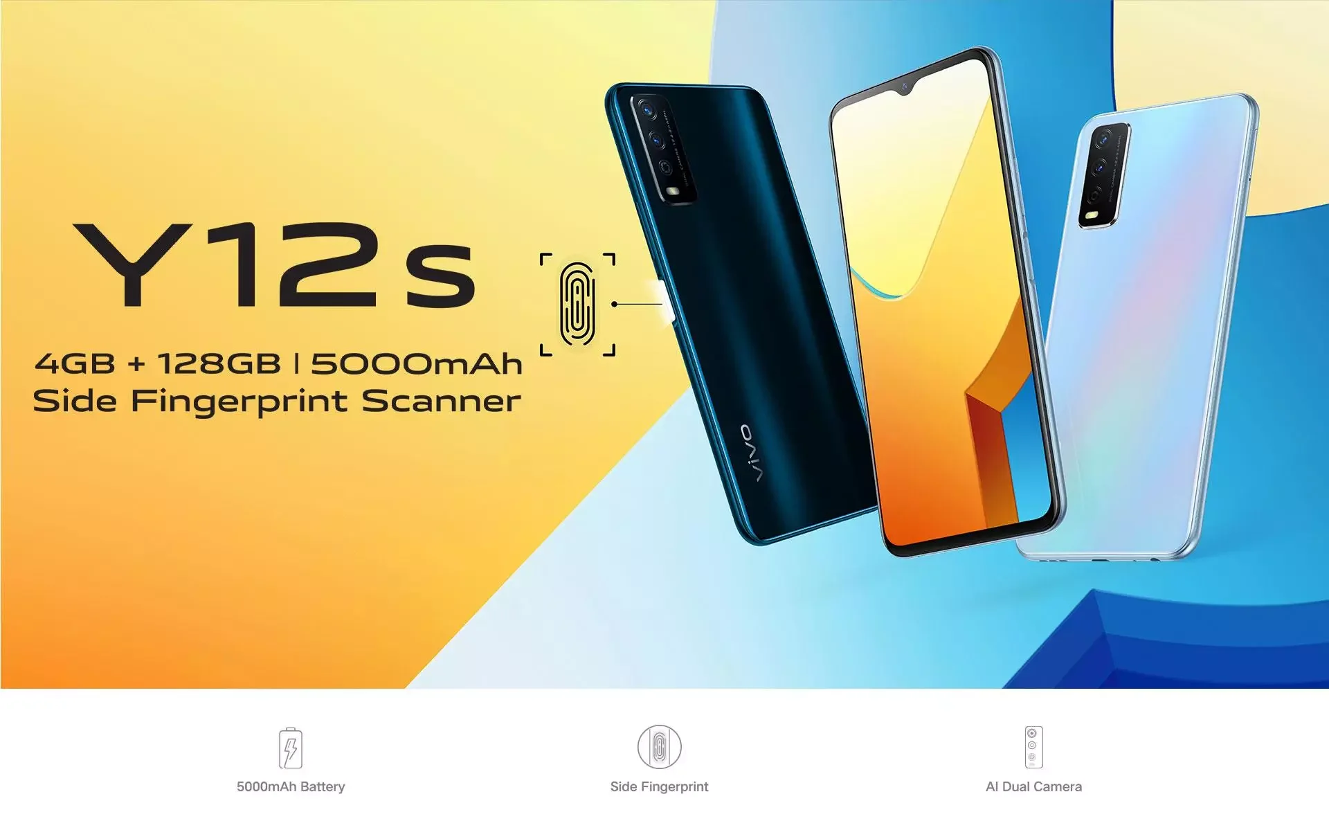 Оригинальная Vivo Y12s сотовый телефон 6 51 inch IPS MTK6765 3 ГБ + 32 13MP 8MP 5000 мАч батарея красоты камера с возможностью съемки видео 4G Android