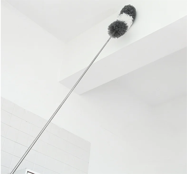 Flexible Head Microfiber Feather Duster Extendable Telescopic Pole Reusable Ceiling Car Household Brush Duster Cleaning Brush