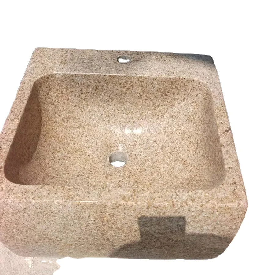 Standing Freely natural granite wash basin for outdoor garden  and villa integrated wash basin
