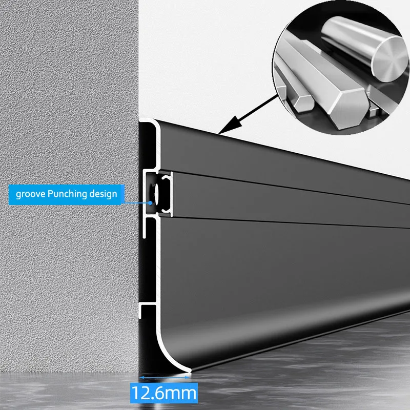 Factory price skirting board Aluminium profile Wall Skirting Board metal baseboard waterproof wall skirting board floor molding