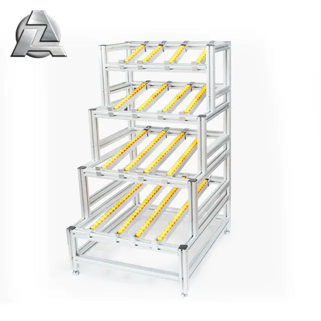 Store room heavy medium sheet metal aluminum t slot tslot profile track rack fluent strip shelves storage shelf with roller