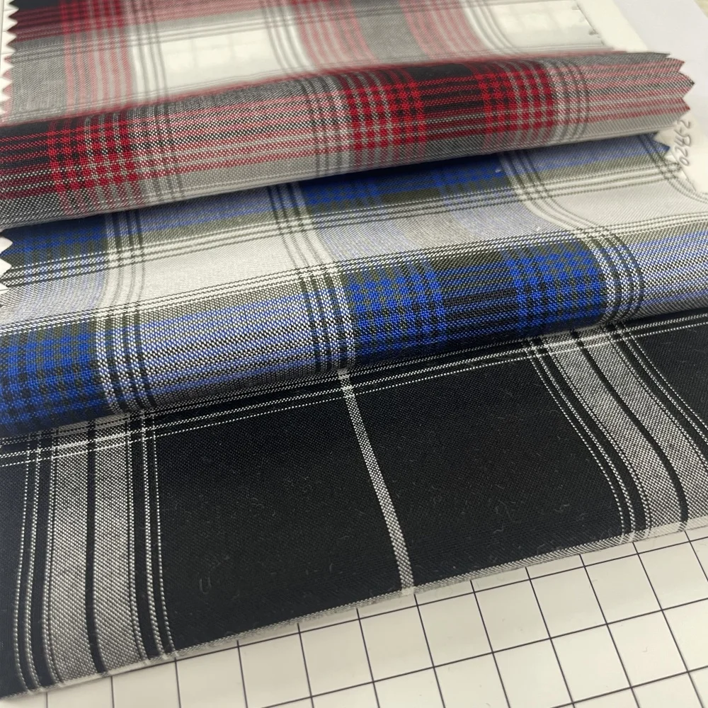 2024 Factory wholesale Anti-static Abrasion-Resistant Anti-pill  high quality Yarn-dyed checks pure rayon fabric for men shirts