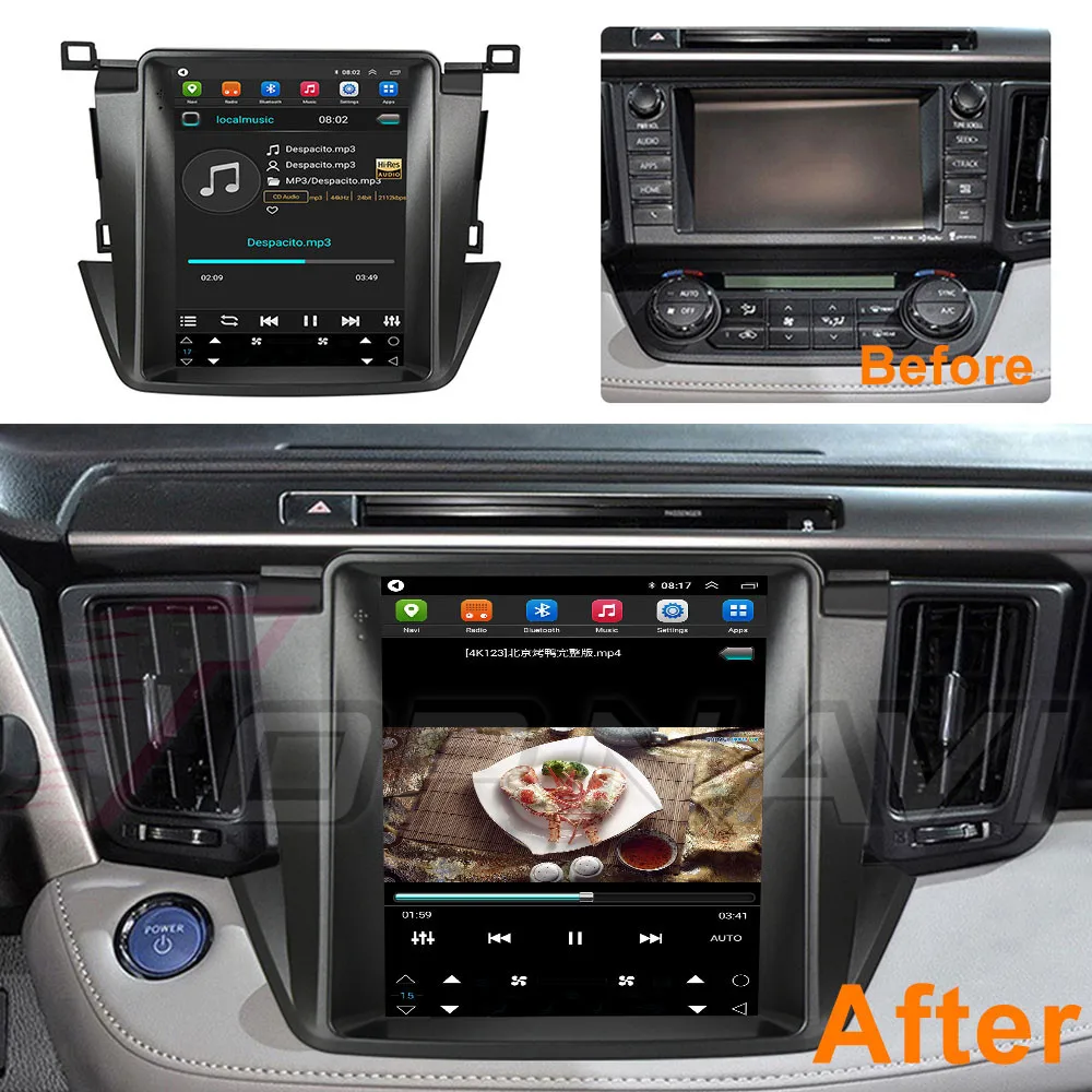 9.7 inch For Toyota RAV4 2014  2015 2016 2017 2018 Tesla style screen Car Radio Multimedia Video Player Navigation GPS Android
